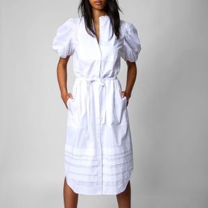 Zadig & Voltaire RYANA POP DRESS - Bishop Sleeve Collared Long Midi Shirt Dress